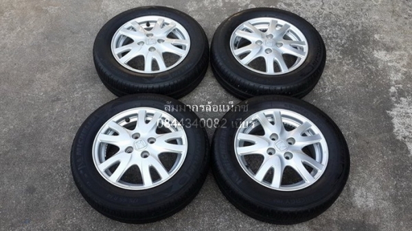 ล้อ14"Brio 4รู100 + ยาง Michelin 175/65/14 ปี11 ดอกสวยใช้กันจนลืม