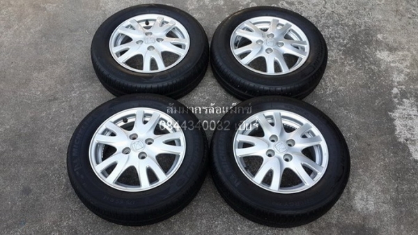 ล้อ14"Brio 4รู100 + ยาง Michelin 175/65/14 ปี12 ดอกสวยๆนิ่มๆวิ่งได้อีกยาวๆ