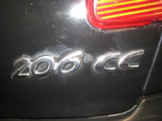 ขายโครงรถ PEUGEOT 206 เปิดประทุน ครบทั้งคัน (ไม่มีเครื่อง)