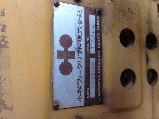 KOMATSU FG20 100,000 KOMATSU FG20 100,000