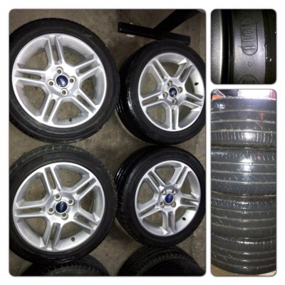 ขายล้อแม็กซ์ขอบ16 ตัว Ford fiesta 4/100 + ยางปี11ราคา 5,300 บ.ถูก
