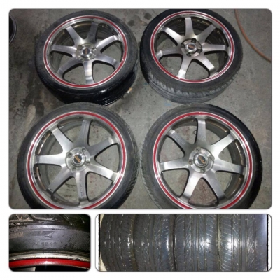 ขายแม็กมือ2ลาย TE38 ขอบ17 4รู100 แถมยางปี12 ราคา7,900 บาทถูก