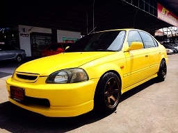 Honda Civic โฉมตาโต สีเหลือง แต่งซิ่ง สวยเว่อร์จ้า