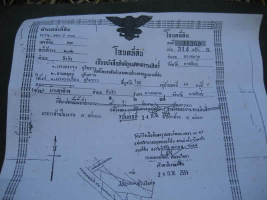 ขายที่ดินติดถนน ออกจาก 4 แยกยางตลาด โฉนด 08