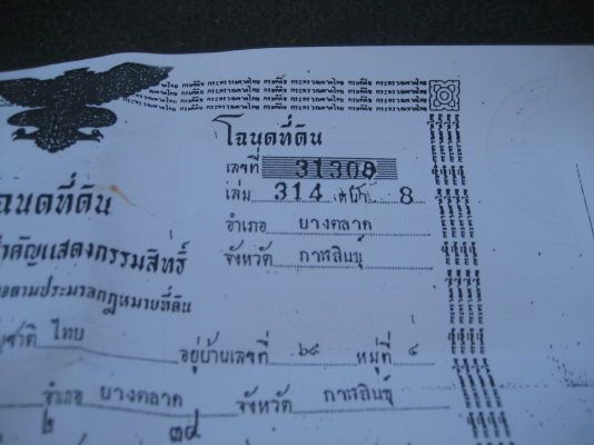 ขายที่ดินติดถนน ออกจาก 4 แยกยางตลาด โฉนด 08