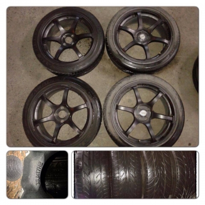 ขายแม็กมือ2 Advan RG-S ขอบ17 กว้าง7.5 4รู100+ ยาง ราคา10,500 บาทถูก