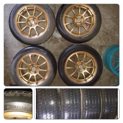 ขายแม็กมือ2 Advan RS ขอบ15 4รู100+ ยางปี11 ราคา8,900 บาทถูก