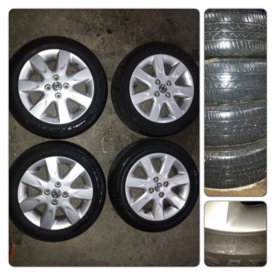ขายล้อแม็กซ์15 Nissan March + ยางปี12 ราคา 8,500 บ.ถูก