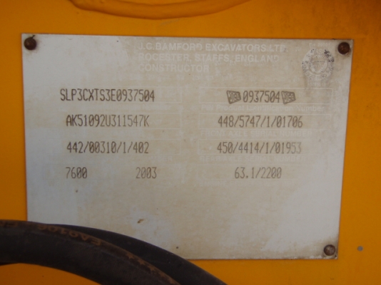 ถึงไทยแล้ว JCB 3CX ซีเรียล 937504 ปี 2003 นำเข้าจากยุโรป