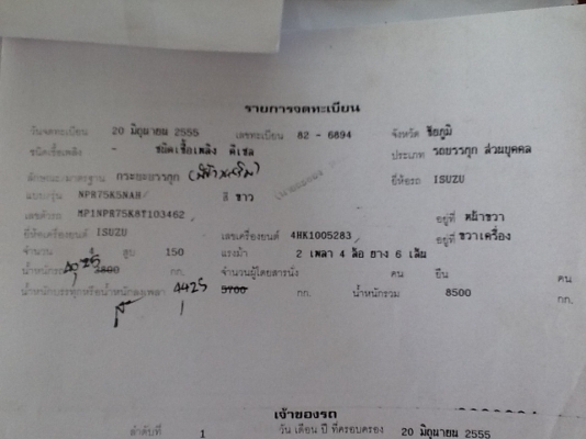 ขาย NPR 150HP ปี55 ยาว 5เมตร