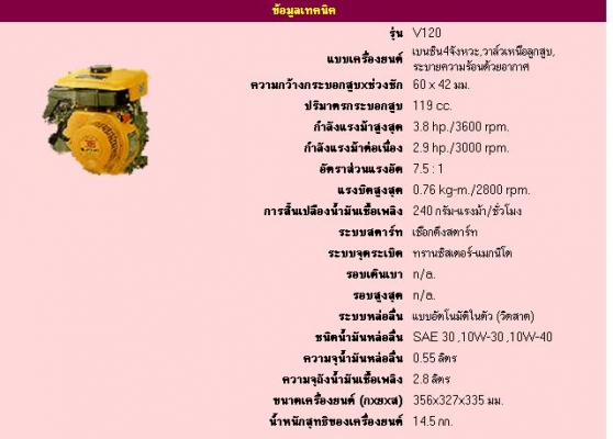 ขายเครื่องสูบน้ำ SUZUKI V120