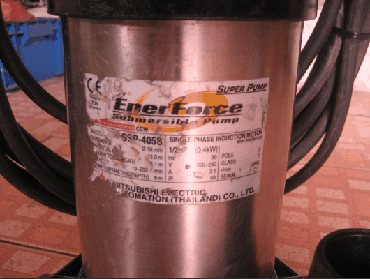 ขายไดโว่ดูดน้ำ Mitsubishi 1/2HP 2" 2900r/min 0-250ลิตร/นาที