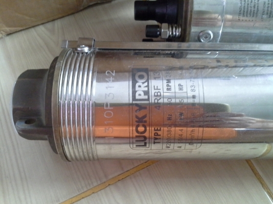 ปั๊มน้ำบาดาล มอเตอร์ขนาด 2 แรงม้า ส่งสูง 83 เมตร ไฟฟ้า 220 V 50 Hz