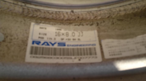 ขายลัอ RAY 205-55-16 หน้า7หลัง8 5รู100ยางปี3210