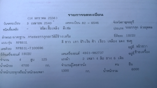 ISUZU NPR 125 ดั๊มพ์เกษตร ISUZU NPR 125 ดั๊มพ์เกษตร