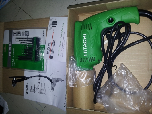 สว่านไฟฟ้า HITACHI รุ่น D10VST เจาะได้นิ่มๆปรับหมุนR-Lได้มีประกัน  แถมดอกเจาะ hitachi แท้