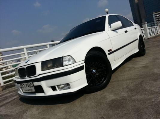 ขายBMWสีขาว E36เครื่อง1J-VVTI ติดLPGหัวฉีด กันชนMแท้ ล้อM5แท้ เฟืองท้ายSKYLINE รถสวย