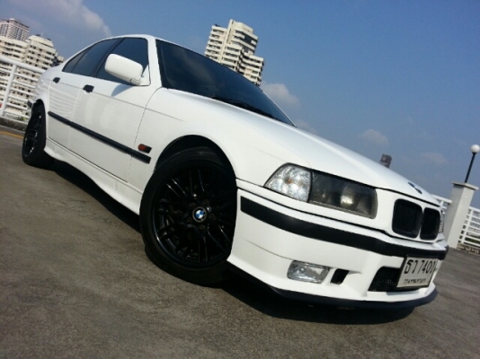 ขายBMWสีขาว E36เครื่อง1J-VVTI ติดLPGหัวฉีด กันชนMแท้ ล้อM5แท้ เฟืองท้ายSKYLINE รถสวย