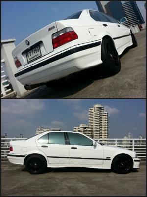 ขายBMWสีขาว E36เครื่อง1J-VVTI ติดLPGหัวฉีด กันชนMแท้ ล้อM5แท้ เฟืองท้ายSKYLINE รถสวย