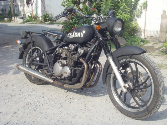 ขาย/แลก งานสร้างยิงเฟรมหลังแข็ง สมัยคงครามโลก โหดๆ 400cc. ทะเบียนพร้อม 45000