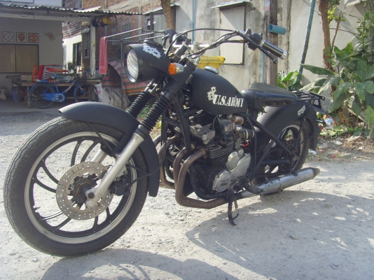 ขาย/แลก งานสร้างยิงเฟรมหลังแข็ง สมัยคงครามโลก โหดๆ 400cc. ทะเบียนพร้อม 45000