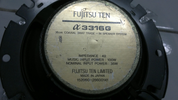 ลำโพงดอกยี่ห้อ FUJITSU TEN 3316G MADE IN JAPAN