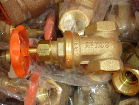 ขายประตูน้ำทองเหลือง ATACO ขนาด6หุนและกันย้อนsanwa 6หุน