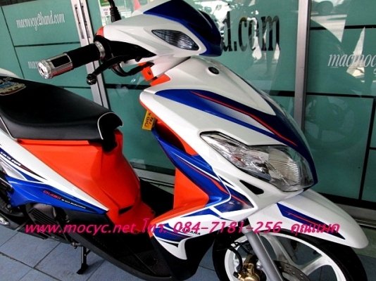 MIO 125 MX  ล้อแม็กช ปี 55  สี นํ้าเงินขาว (รถบ้าน ) มีเล่มพร้อมโอน แถมฟรี  เสื้อ และ หมวกกันน็อก 19900