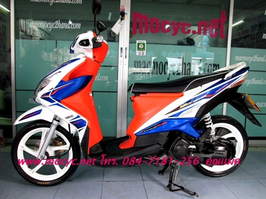 MIO 125 MX  ล้อแม็กช ปี 55  สี นํ้าเงินขาว (รถบ้าน ) มีเล่มพร้อมโอน แถมฟรี  เสื้อ และ หมวกกันน็อก 19900