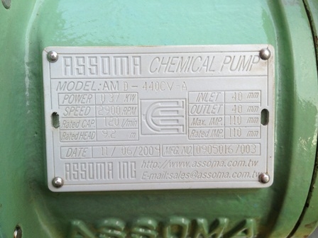 ขายปั้มเคมี ASSOMA CHEMICAL PUMP MOTOR HOLLAND ขายปั้มเคมี ASSOMA CHEMICAL PUMP MOTOR HOLLAND