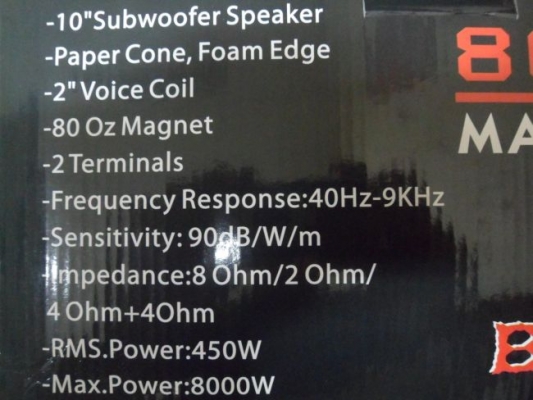 ลำโพงซับ 10 นิ้ว BOMBER