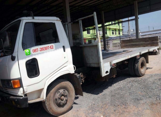 ขายรถบรรทุก 6 ล้อ กระบะพื้นเรียบ (ถอดเครนออกแล้ว) HINO