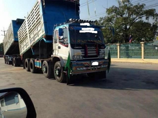 ขายรถสิบล้อพ่วง Isuzu Deca 320 ปี49 ยูโร 2 แม่ดั้มเหล็ก2 คานหน้า ลูกดั้มเหล็ก ลูก3คานแท้