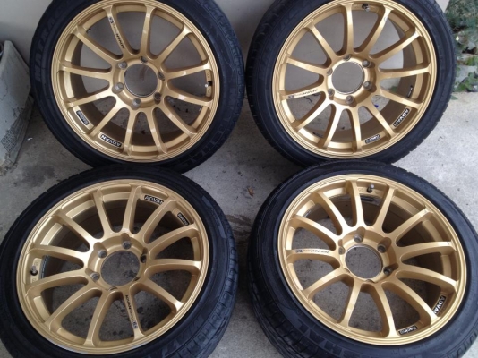 ขายแม็กADVANCE RSสีทอง 4 วง 6 รูขอบ18 พร้อมยาง