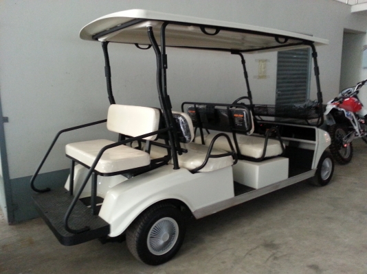 รถกอล์ฟ Club Car ไฟฟ้า 6 ที่นั่ง มือสองญี่ปุ่น เสริมเบาะ ทำสี เช็คสภาพพร้อมใช้งาน