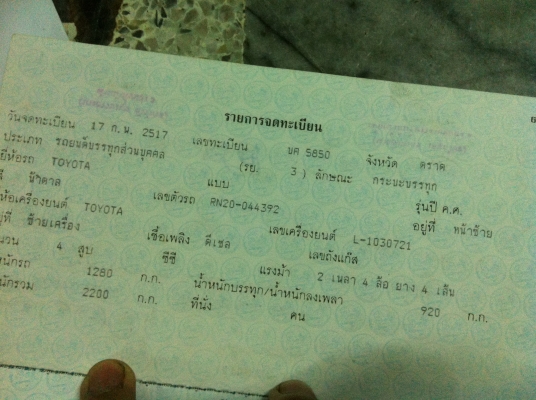 ทะเบียน Toyota rn20 ร.ย.3 ไม่ต้องจดใหม่ ต่อใช้งานได้เลยครับ ทะเบียน Toyota rn20 ร.ย.3 ไม่ต้องจดใหม่ ต่อใช้งานได้เลยครับ