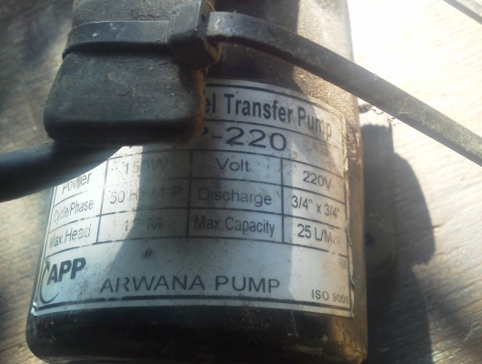ปั๊มสูบจ่ายดีเซล ARWANA เซฟว์ไพรมิ่ง ใช้ไฟ 220 V. พร้อมใช้