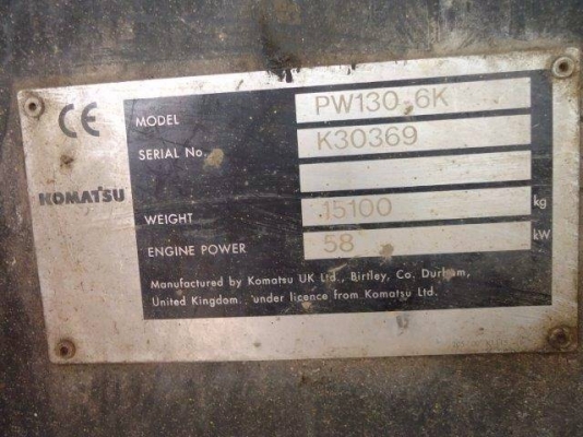 ขายรถแบคโฮ KOMATSU PW130-6 ทำงาน 7000 ชั่วโมง มี VDOครับ ระบบไฟฟ้าเต็ม รถนอกนำเข้าสภาพสวย ทำเล่มทะเบียน