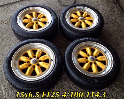 ขายล้อกล้วย Marcato ขอบ 15x6.5 ออฟ25 4/100-114.3 พร้อมยางสวยๆ ครับ