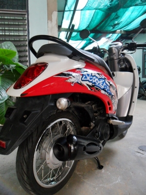 Honda scoopy I สีแดงดำปี 55 วิ่งน้อยเครื่องดีสีสดด