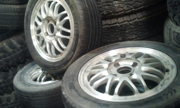 ENKEI 15X6 4/100 พร้อมยางสดๆแม็กสวยไม่ได้ล้าง