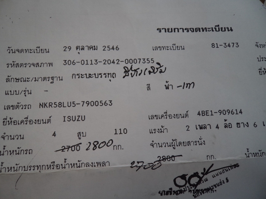 ขาย235000บาท รถอีซูซุ6ล้อ110แรง เครื่องดี คัซซีสวย เอกสารพร้อมโอน