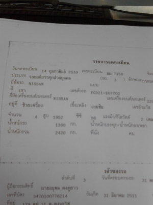 NISSAN BIG M  ตอนเดียว ปี1996  กะบะกว้างขวางยาว TEL.081-427-3941