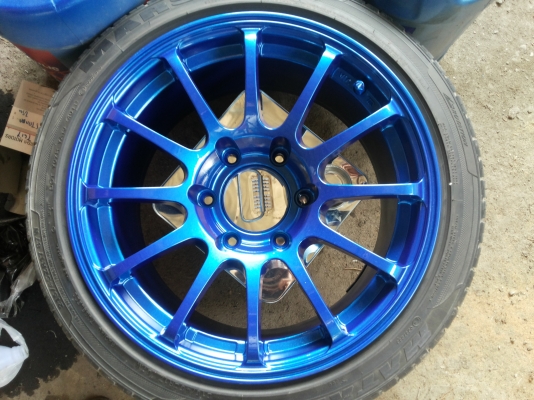 ขายแม็กซิ่ง asvan rs ขอบ17สีน้ำเงินเหลือบม่วงสวยๆพร้อมยาง