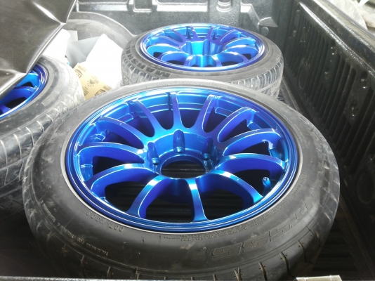 ขายแม็กซิ่ง asvan rs ขอบ17สีน้ำเงินเหลือบม่วงสวยๆพร้อมยาง