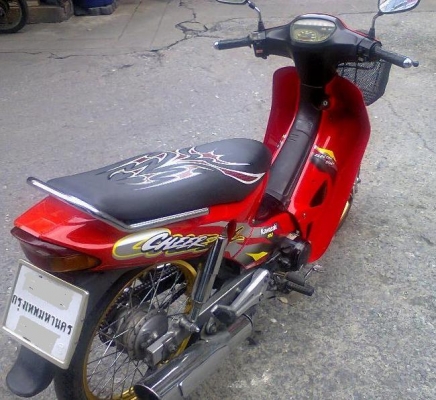 ขายKawasaki Cheer 112cc สตารท์มือ สีแดง จดทะเบียนปี45 พรบ.หมด ก.พ.56 ขายKawasaki Cheer 112cc สตารท์มือ สีแดง จดทะเบียนปี45 พรบ.หมด ก.พ.56