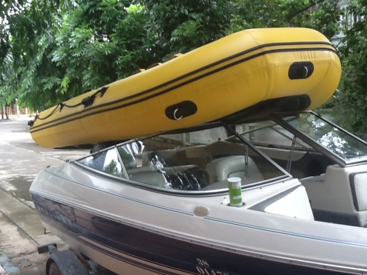 ขายเรือยางพื้นอลูมิเนียมขนาด 4.30 เมตร พร้อมเครื่อง 6HP