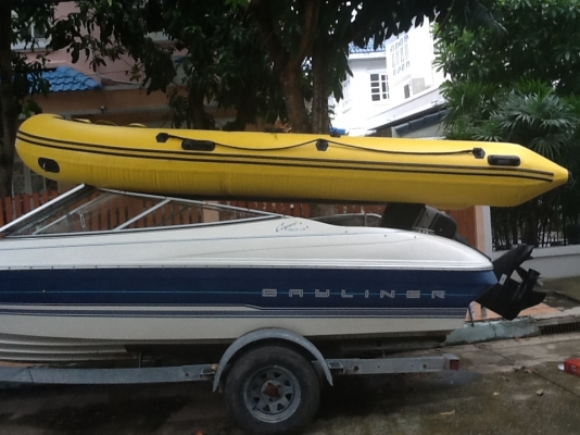 ขายเรือยางพื้นอลูมิเนียมขนาด 4.30 เมตร พร้อมเครื่อง 6HP