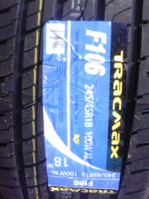 ยาง 245 45 18 TRACMAX F 106 ราคาเพียง 3,200 บาท