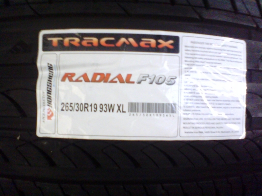 ยาง 265 30 19 TRACMAX F 105 ราคา 3,900 บาท...